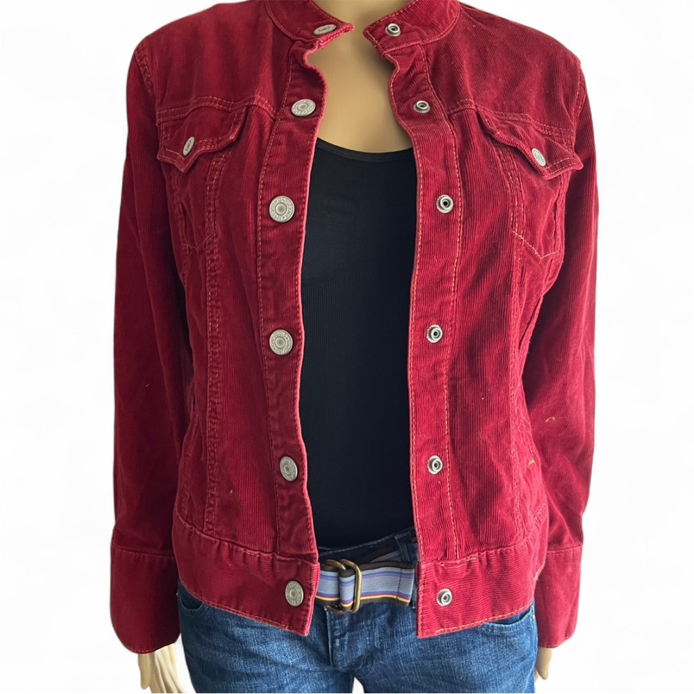 GAP Vintage Women's Deep Red Jean Jacket